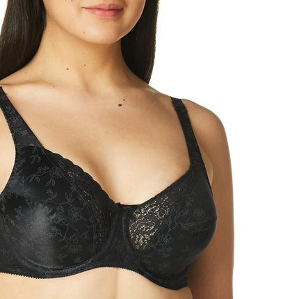 Playtex Women's Secrets Signature Floral Underwire Bra, Black, 34C