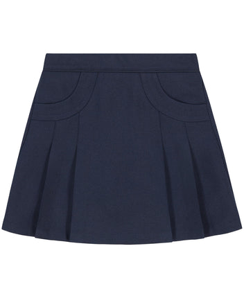 Nautica Girls' School Uniform Pleated Pull-on Scoo