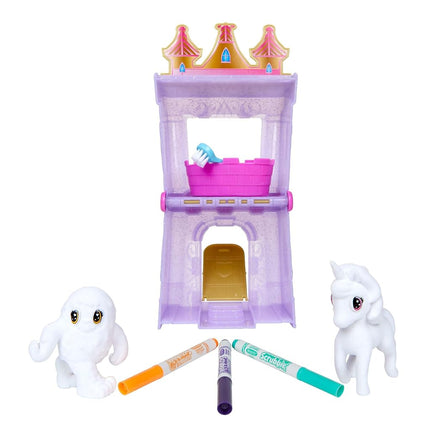 Crayola Scribble Scrubbie Peculiar Pets, Palace Playset with Unicorn and Yeti, Gift, Ages 3, 4, 5, 6