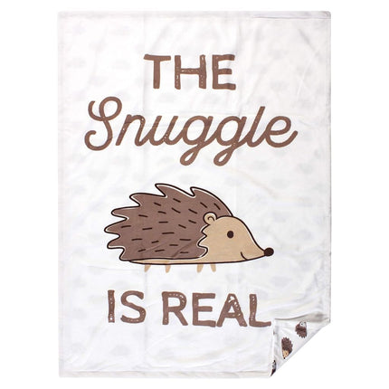Couverture réversible en peluche de vison Hudson Baby Unisexe, hérisson, 76x102 cm