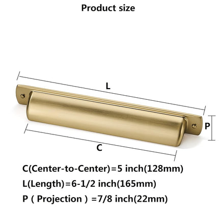 khtumeware 10 Pack 5"(128mm) Champagne Bronze Drawer Pulls Cabinet Bin Cup Pulls Kitchen Hardware Satin Brass Cabinet Handles Drawer Handles Knobs
