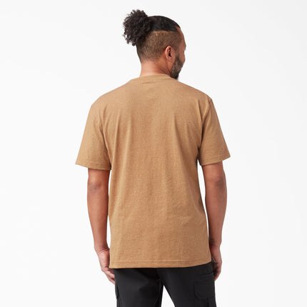 T-shirt ras du cou épais Dickies pour homme à manches courtes, couleur brun canard chiné, taille 4XL grand