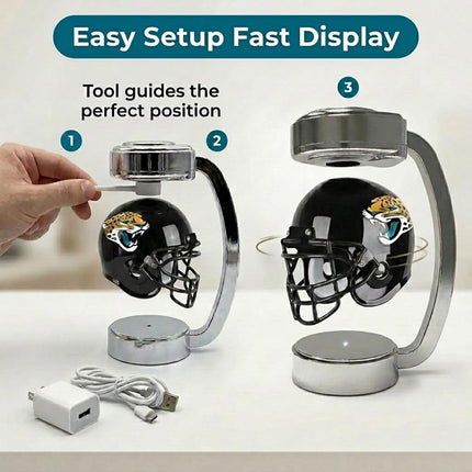 Pegasus Sports Officially Licensed NFL Mini Hover Helmet, Unisex Adults, Team Colour and Holder, Silver, One Size
