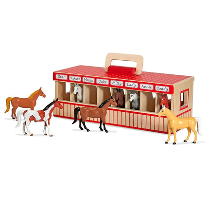 Melissa & Doug Écurie Cheval de spectacle | Coffret de jeu en bois, jouets animaux pour filles et garçons | Âge 3-5+