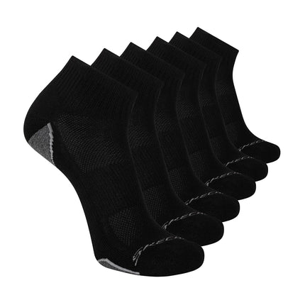 Skechers Men's 6 Pack Quarter Crew Socks, Black, 1