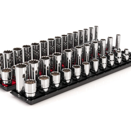 TEKTON 1/2 Inch Drive 12-Point Socket Set with Rai