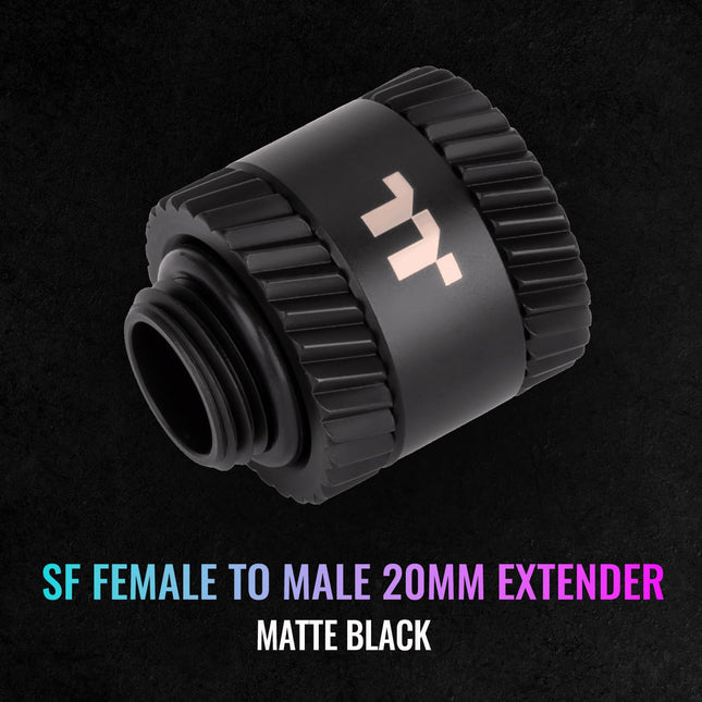 Thermaltake Pacific SF Female to Male 20mm Extender Matte Black/DIY LCS/Fittings CL-W392-CU00MK-A
