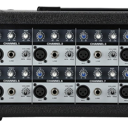 Rockville RPM85 2400w Powered 8 Channel Mixer, USB, 5 Band EQ, Effects/Bluetooth
