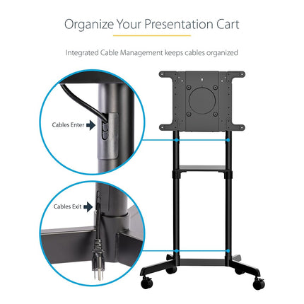 StarTech Mobile TV Cart 37in to 70in up to 70kg/154lb, VESA (MBLTVSTNDEC)