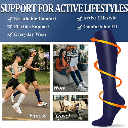 Sooverki Compression Socks for Women and Men Circulation (3/4 Pairs) is Best Support for Running Athletic Cycling Hiking