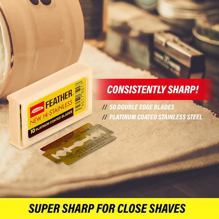 Feather 200 Razor Blades NEW Hi-stainless Double Edge