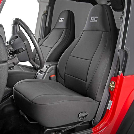 Rough Country Neoprene Seat Covers | (fits) 2003-2006 Jeep Wrangler TJ | 1st/2nd Row | Water Resistant | | 91001