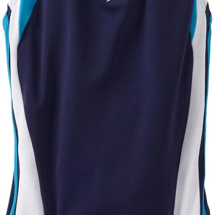 Speedo 7142076 Little Girls' Infinity Splice One Piece Swimsuit, 8, Blue