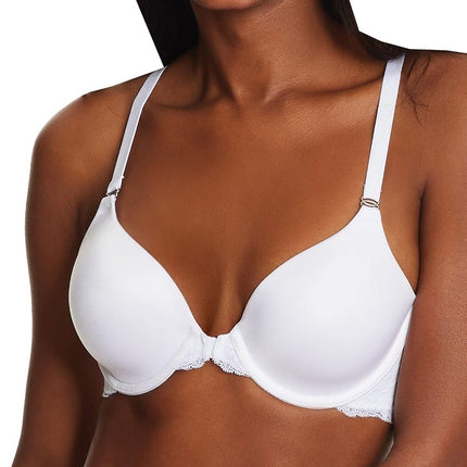 Maidenform Women's Pure Genius Soutien-Gorge Dos Nageur Dentelle Ouverture Devant Full Cup Plain Bra, Blanc (White), 36C (Manufacturer Size: 95C)