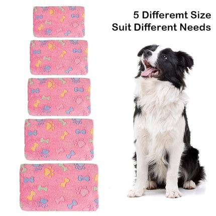 Dono 1 Pack 3 Dog Blankets, Soft Fluffy Fleece Pet Blanket Warm Sleep Mat Paw Print Design Puppy Kitten Throw Blankets Doggy Blanket for Dogs