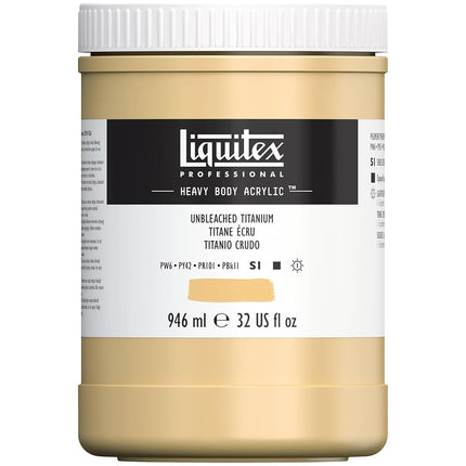 Pintura Acrílica Profesional Liquitex Cuerpo Pesado, Pote de 32 oz (946 ml), Titanio Sin Blanquear