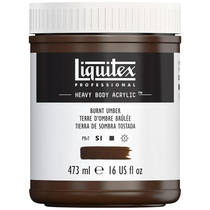Liquitex Professional Heavy Body Acrylic Paint, 16-oz (473ml) Pot, Burnt Umber