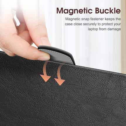 FINTIE Sleeve Case Compatible with Macbook Air 15 inch (2024/2023) M3/M2 Chip, Premium PU Leather Protective Folio Book Cover for Macbook Air 15.3" Model A3114 A2941,Black