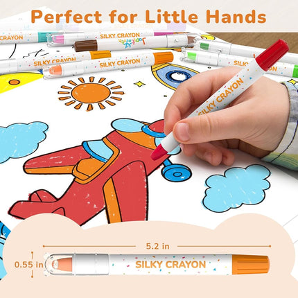 JUPITEARTH Silky Crayons for Toddlers 4-8, Twist & Non-Toxic, 48 Colors