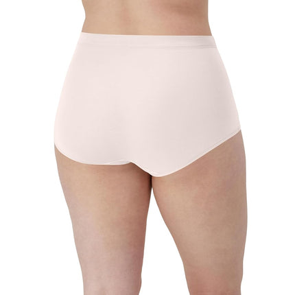Bali Women's Breathe High-Rise Panty, Breathable Lace Modal Brief Underwear, 3-Pack, Misted Rose/White/Light Buff, 8