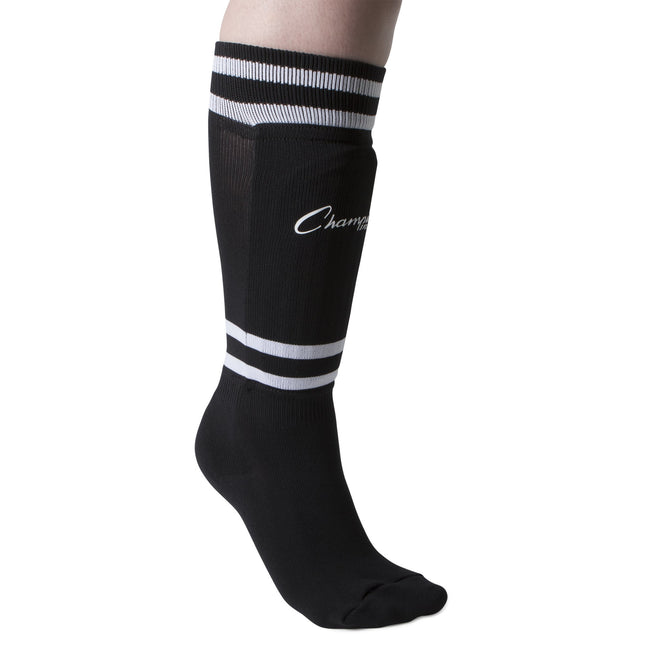 Champion Sports Youth Sock Style Soccer Shinguards - Ages 6-8 (Black)