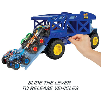Hot Wheels Monster Trucks Rhino Rig Toy Hauler, Large-Scale Vehicle