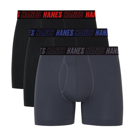 Hanes Men's Moves Performance Boxer Brief, Total S