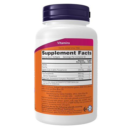 Gamma E Complex mixed Tocopherols, 120 Softgels, From NOW Foods