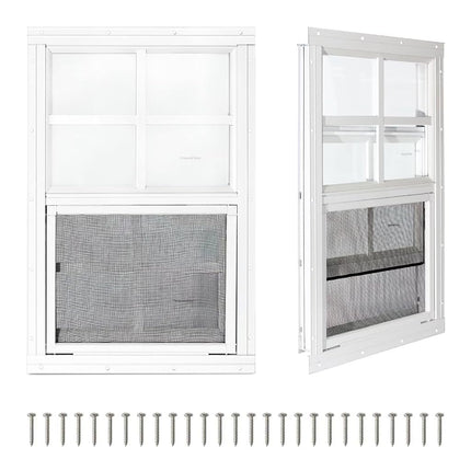 COLORPAPA 2 Pack Shed Windows,14" x 21" Small Slid