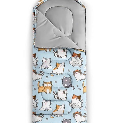 QOOMO Rainbow Waterproof Sleeping Bags for Adults & Kids,Printed Camping Sleeping Bags, 10 Season Warm & Cool Weather,Lightweight,Traveling,and Outdoors,Camping Gear Equipment,31x90inch