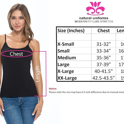 Natural Uniforms Women's Basic Camisole with Adjustable Spaghetti Strap Tank Top (Nude, X-Large)