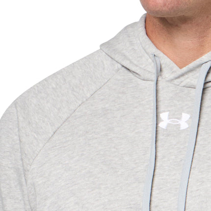 Under Armour Pull à capuche en molleton Rival pour homme, (013) Mod Gray Light Heather/White/White, S