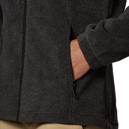 Columbia Women's Benton Springs Full Zip Fleece Jacket, Charcoal Heather, 1X