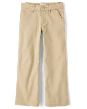 The Children's Place Girls' Uniform Wide Leg Chino