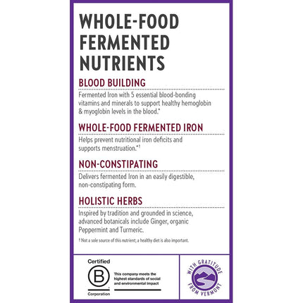 New Chapter Iron Supplement - Iron Food Complex with Organic Whole Food Ingredients + Promotes Healthy Iron Levels + Non-Constipating + Non-GMO + Gluten Free – 60ct