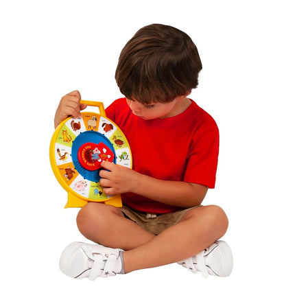 Basic Fun Fisher Price Classics See 'n Say Farmer Says Toy | Educational Talking Animal Wheel with Sounds | Retro Preschool Toy for Toddlers 18 months +