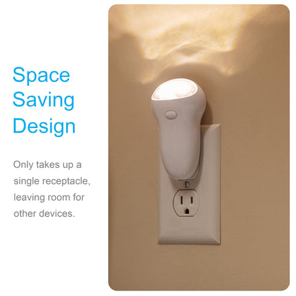 GE 3-in-1 LED Power Failure Night Light, Emergency Flashlight, Plug-in, Rechargeable, Light Sensing, Auto On/Off, Foldable Plug, Soft White, Hurricane, Storm, Tornado, Glossy White Finish, 11281