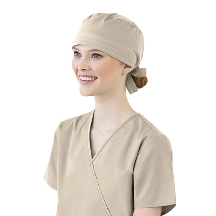 WonderWink Tie Back Scrub Cap, Khaki, One size