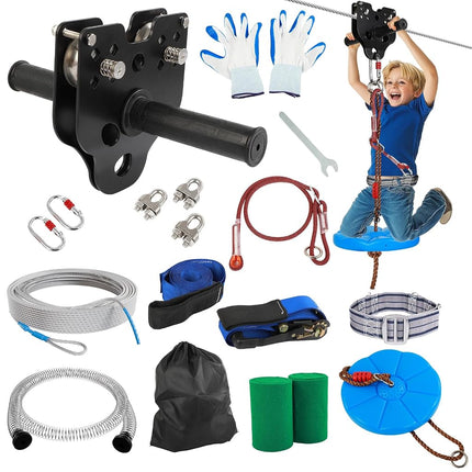 FAHKNS Zip Line Kit for Kids Adults: 80FT Up to 40
