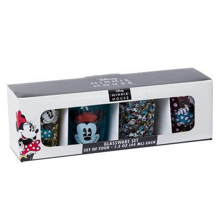 Disney DL110264 Vintage Minnie Mini Glasses, 4-Pack, 1 oz