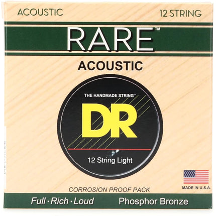DR Strings RARE™ - Phosphor Bronze Acoustic Guitar Strings: 12-String Extra Light 10-48