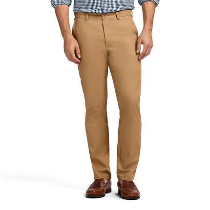 Izod Men's American Chino Flat Front Straight Fit Pant, Khaki, 38W / 34L