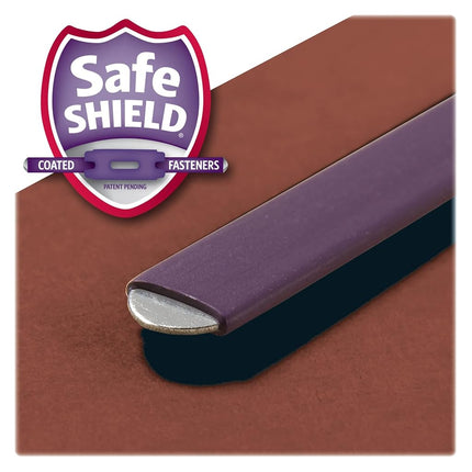 Smead 100% Recycled End Tab Pressboard Classification File Folder with SafeSHIELD Fasteners, 2 Dividers, 2" Expansion, Letter Size, Red, 10 per Box (26860)