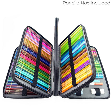 YOUNGCOL 300-Capacity Colored Pencil Case Pen Organizer(Black)