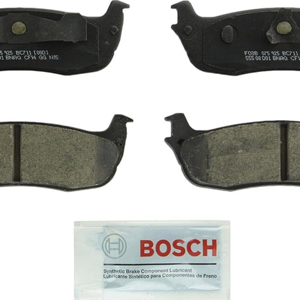 BOSCH BC711 QuietCast Premium Ceramic Disc Brake Pad Set - Compatible with Select Ford Expedition, F-150, F-150 Heritage, F-250/250 HD, F-250 Super Duty; Lincoln Blackwood, Navigator, Town Car; REAR
