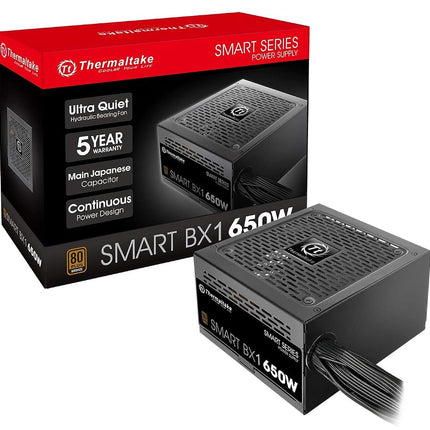 Thermaltake Smart BX1 650W Bronze SLI/Crossfire Ready Continuous Power ATX12V V2.3/ EPS V2.92 80 Plus Bronze Certified Non Modular Power Supply PS-SPD-0650NNFABU-1