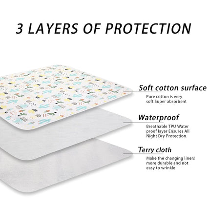 Baby Diaper Changing Pad 22"X27.5" 3 Packs Portable Reusable
