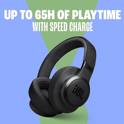 JBL Live 770NC - Casque sans fil circum-auriculaire avec réduction de bruit adaptative et mode Smart Ambient, jusqu'à 65 heures d'autonomie, arceau en tissu confortable et pochette de transport (sable)