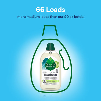 Seventh Generation Laundry Detergent Ultra Concentrated Clean Scent oz 2 Pack 132 Loads, Clear, Power Plus, 23.1 Ounce