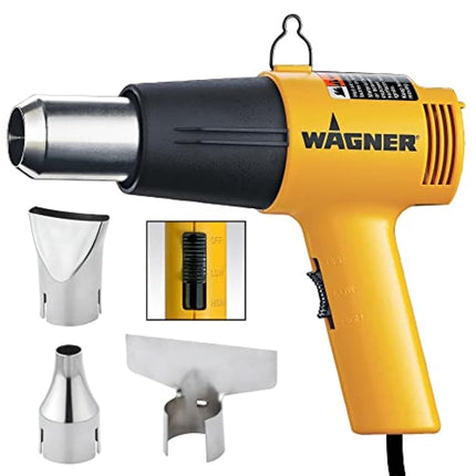 Wagner Spraytech 2417344 Kit de Pistola de Calor HT1000, 3 Boquillas Incluidas, 2 Ajustes de Temperatura 750°F y 1000°F, Ideal para Envoltura Retráctil, Suavizar Pintura, Doblar Tubos de Plástico, Aflojar Pernos y Más